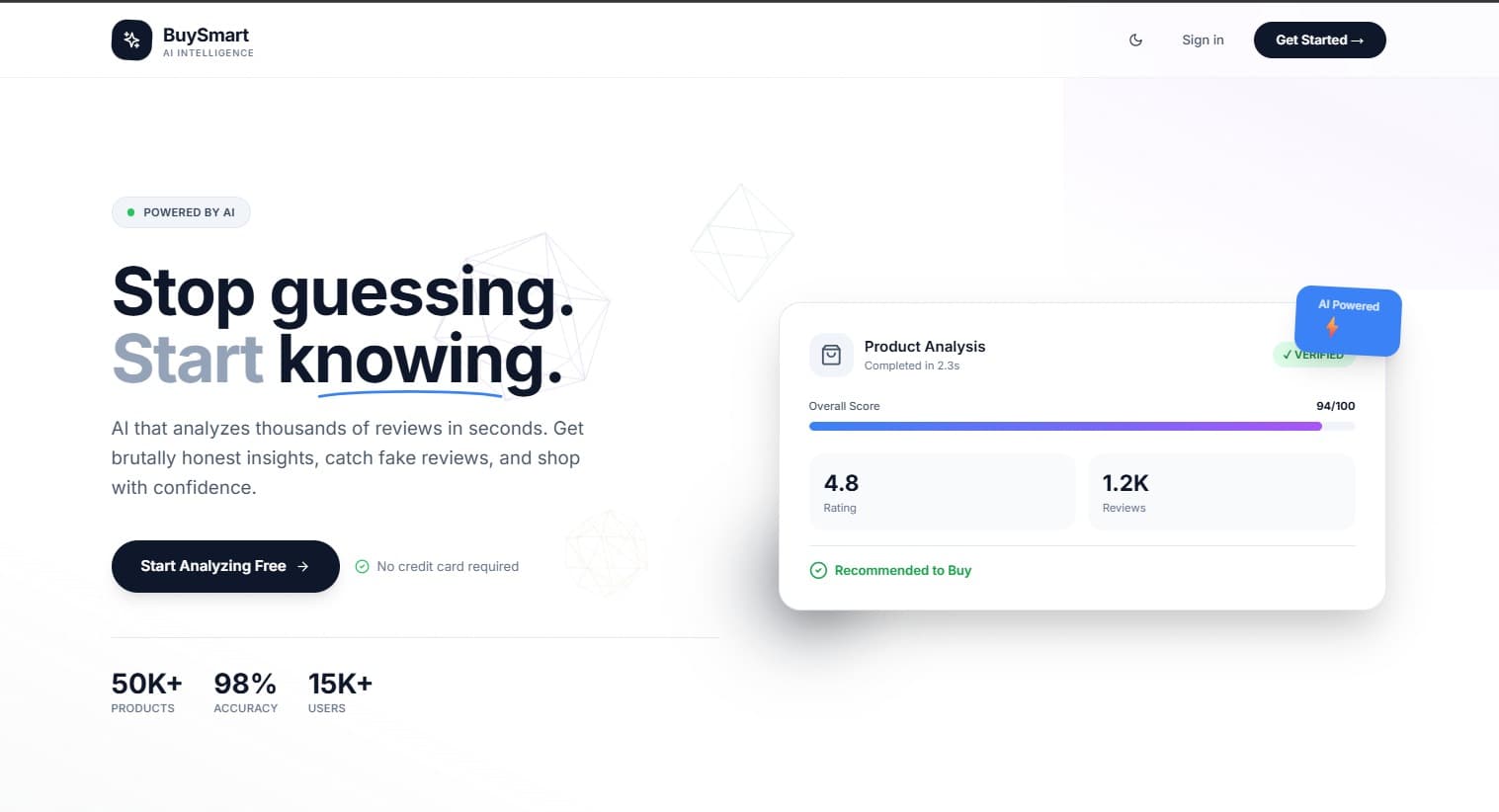 BuySmart AI — Intelligent Product Analysis Platform