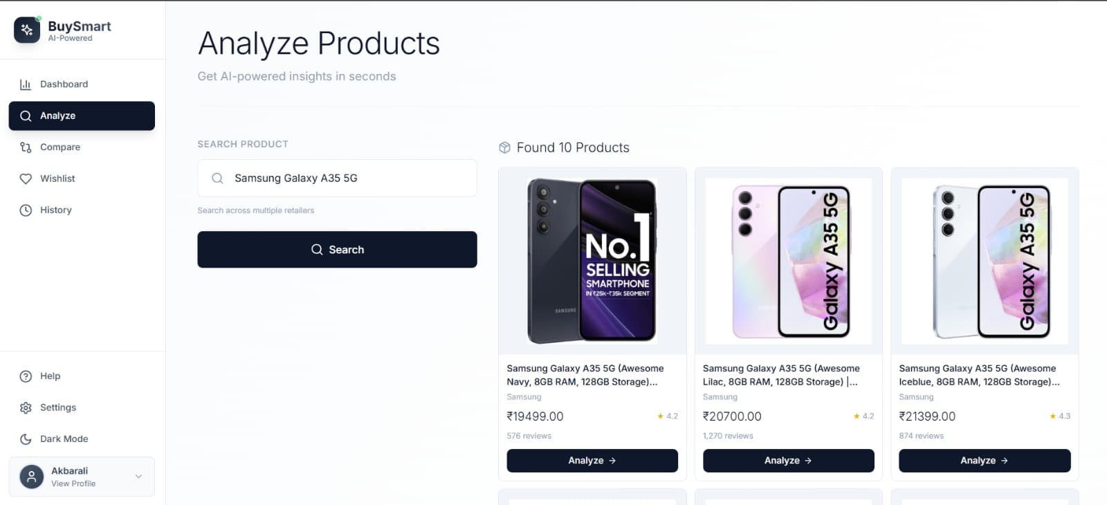 BuySmart AI — Intelligent Product Analysis Platform Screenshot 4