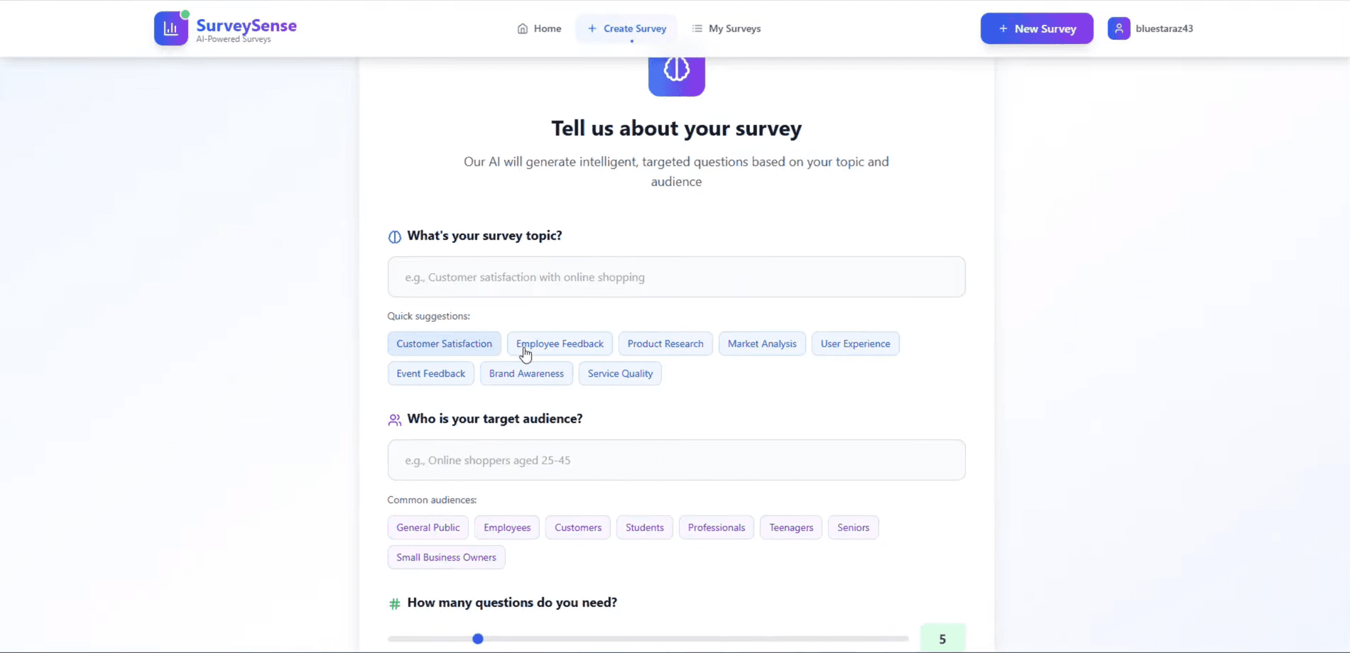 SurveySense — AI Survey Platform Module 1
