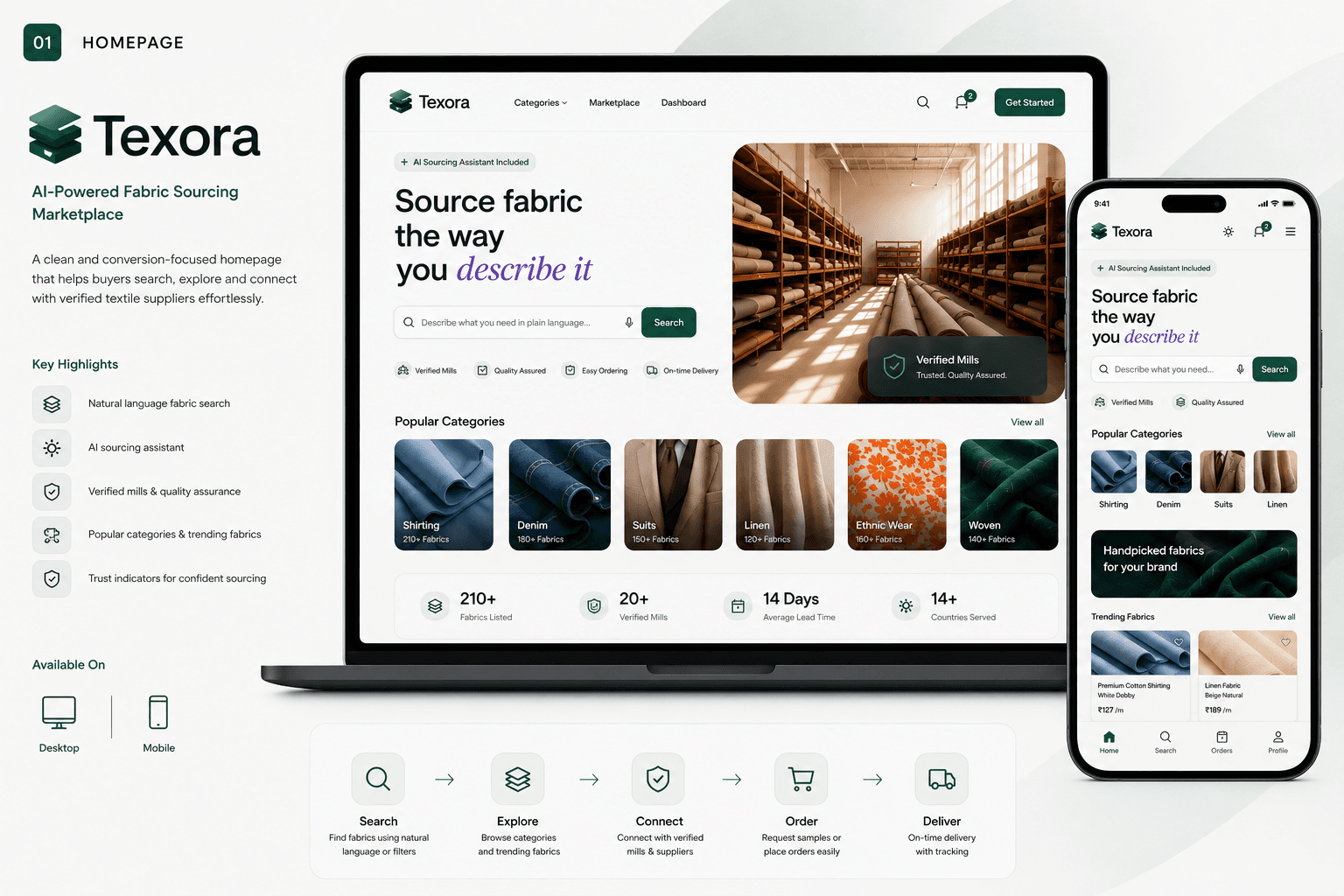 Blurred background for Texora — B2B Textile Marketplace