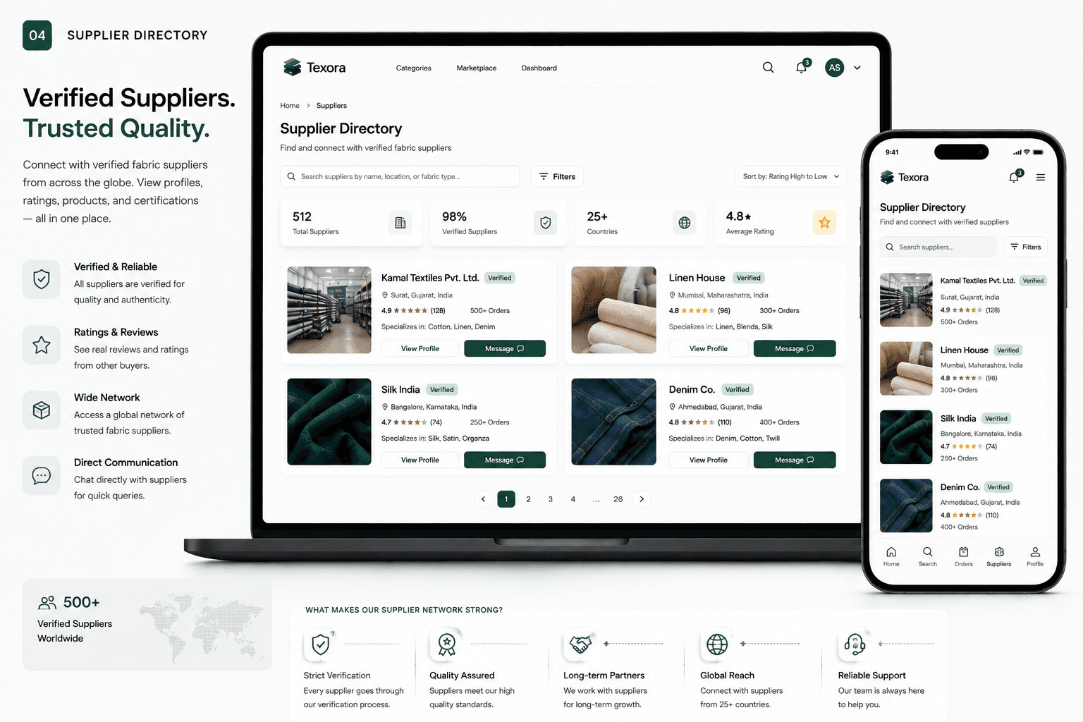Blurred background for Texora — B2B Textile Marketplace