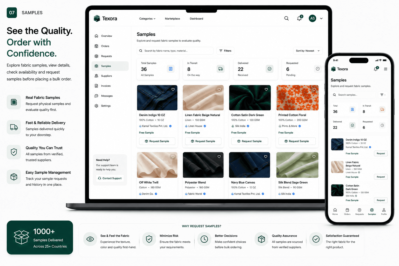 Blurred background for Texora — B2B Textile Marketplace