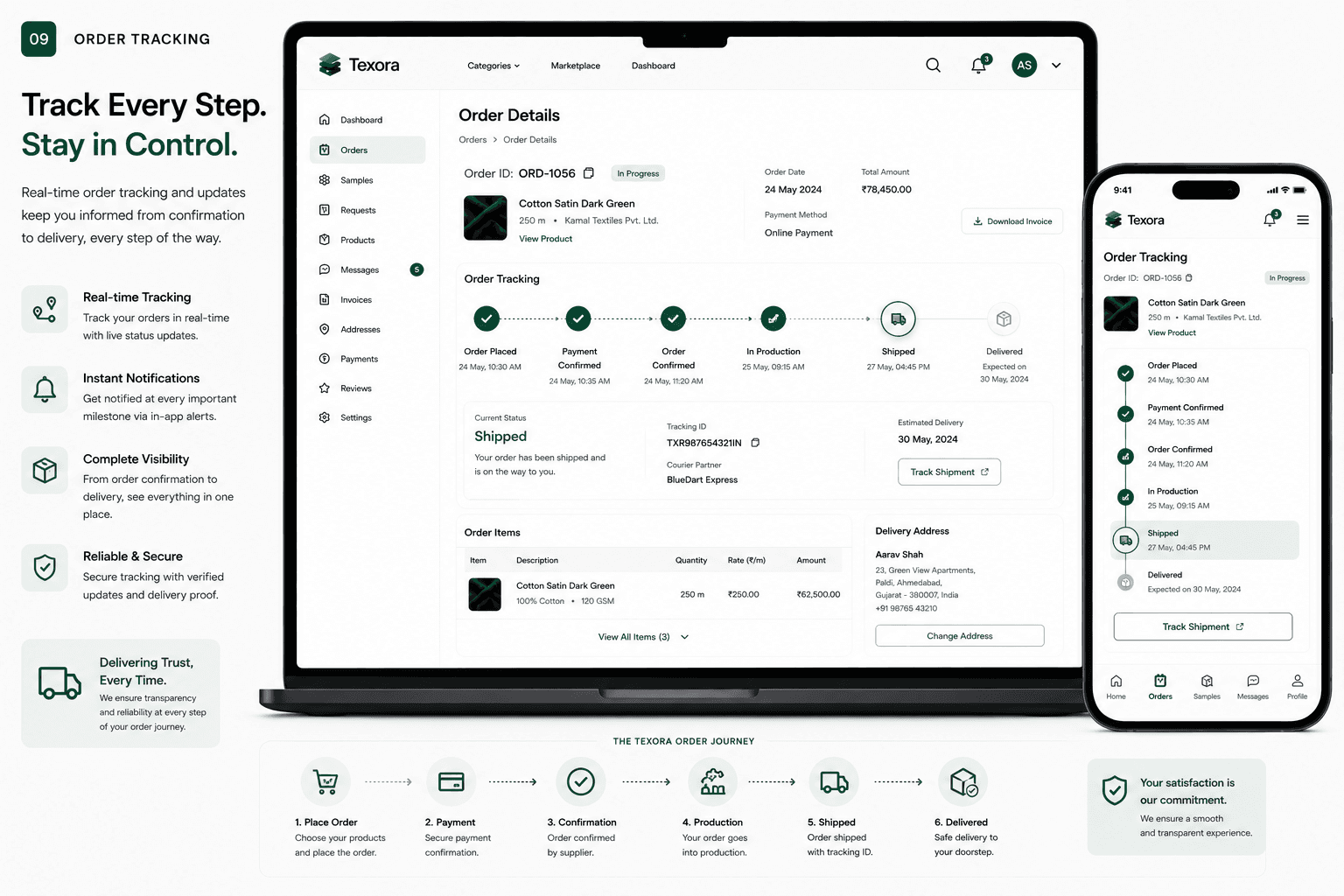 Blurred background for Texora — B2B Textile Marketplace