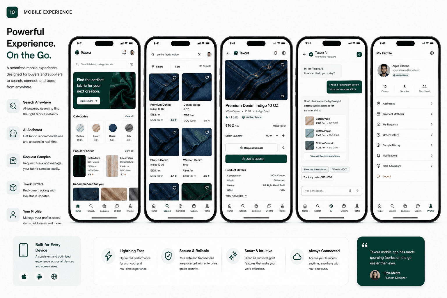Blurred background for Texora — B2B Textile Marketplace